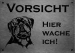 Edelstahl Warnschild Rottweiler VORSICHT Hier wache ich!